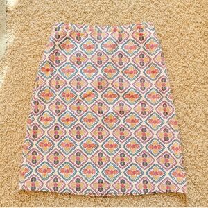 Boden Dot Pattern Floral Skirt Multicolored Size 6 NWT